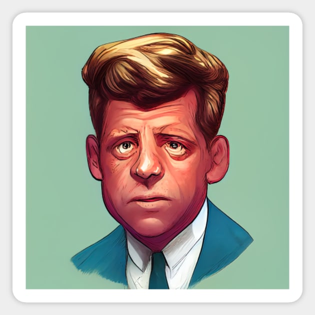 John. F. Kennedy | Comics style Sticker by ComicsFactory